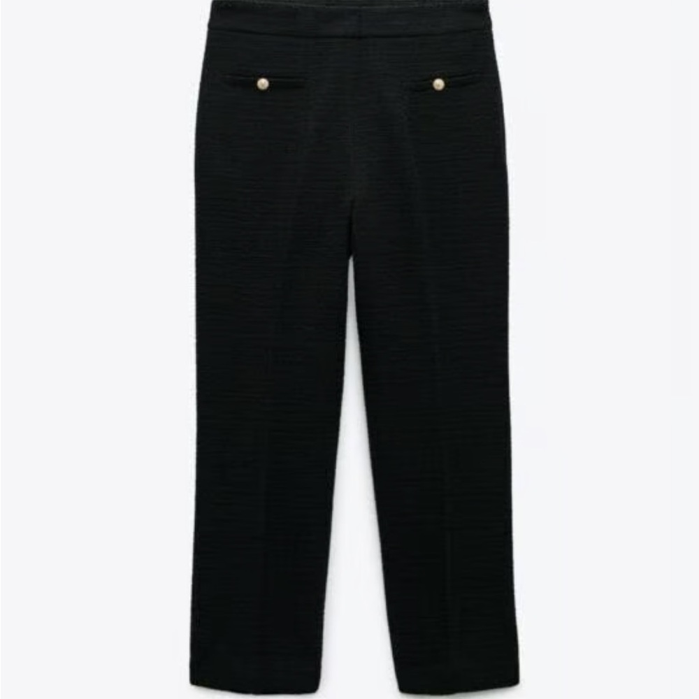 Zara Textured Flare Crop Pants